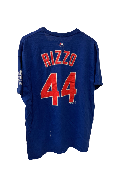 Vintage MLB Chicago Cubs Rizzo 44 Blue T-Shirt X-Large