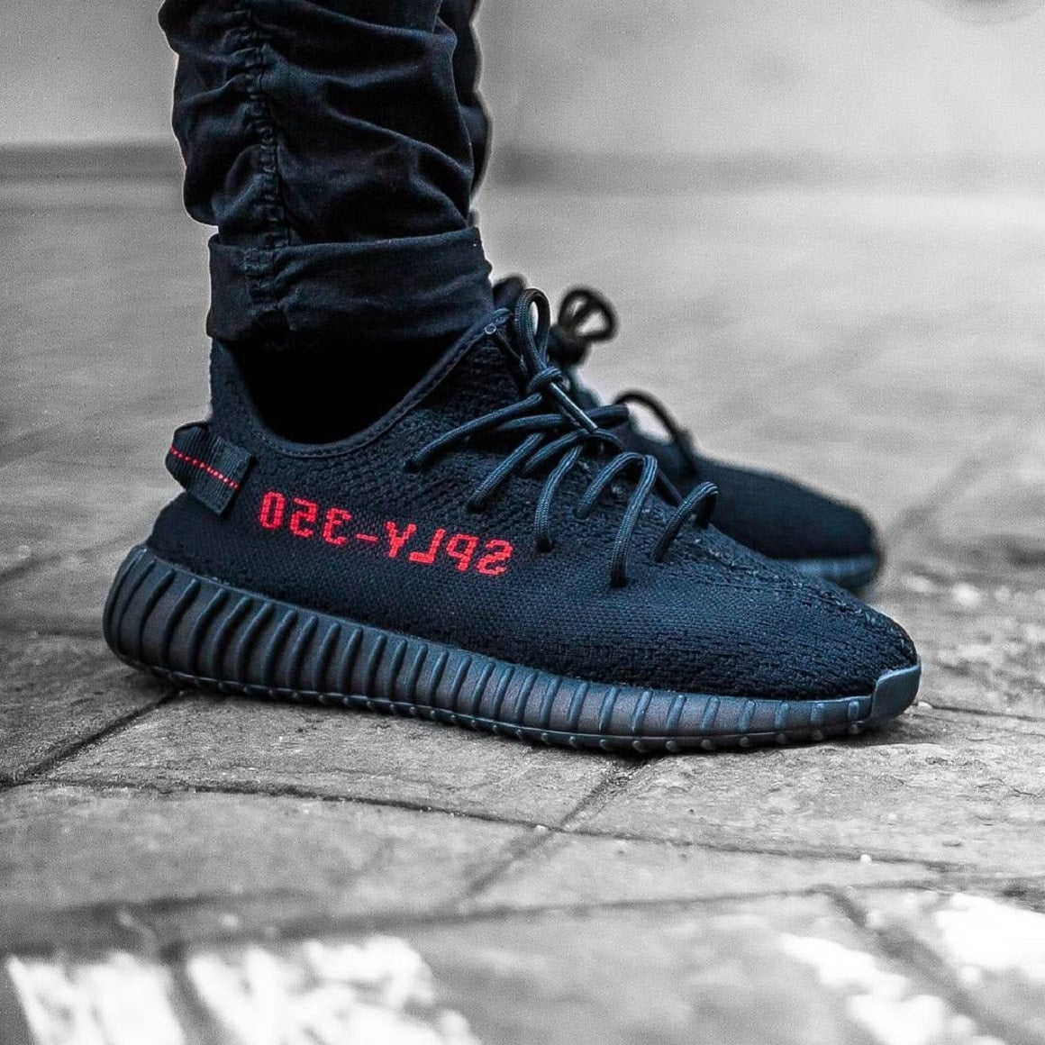 Yeezy 350 Black Red Yeezy V2 Black Red On Feet Adidas Yeezy Boost