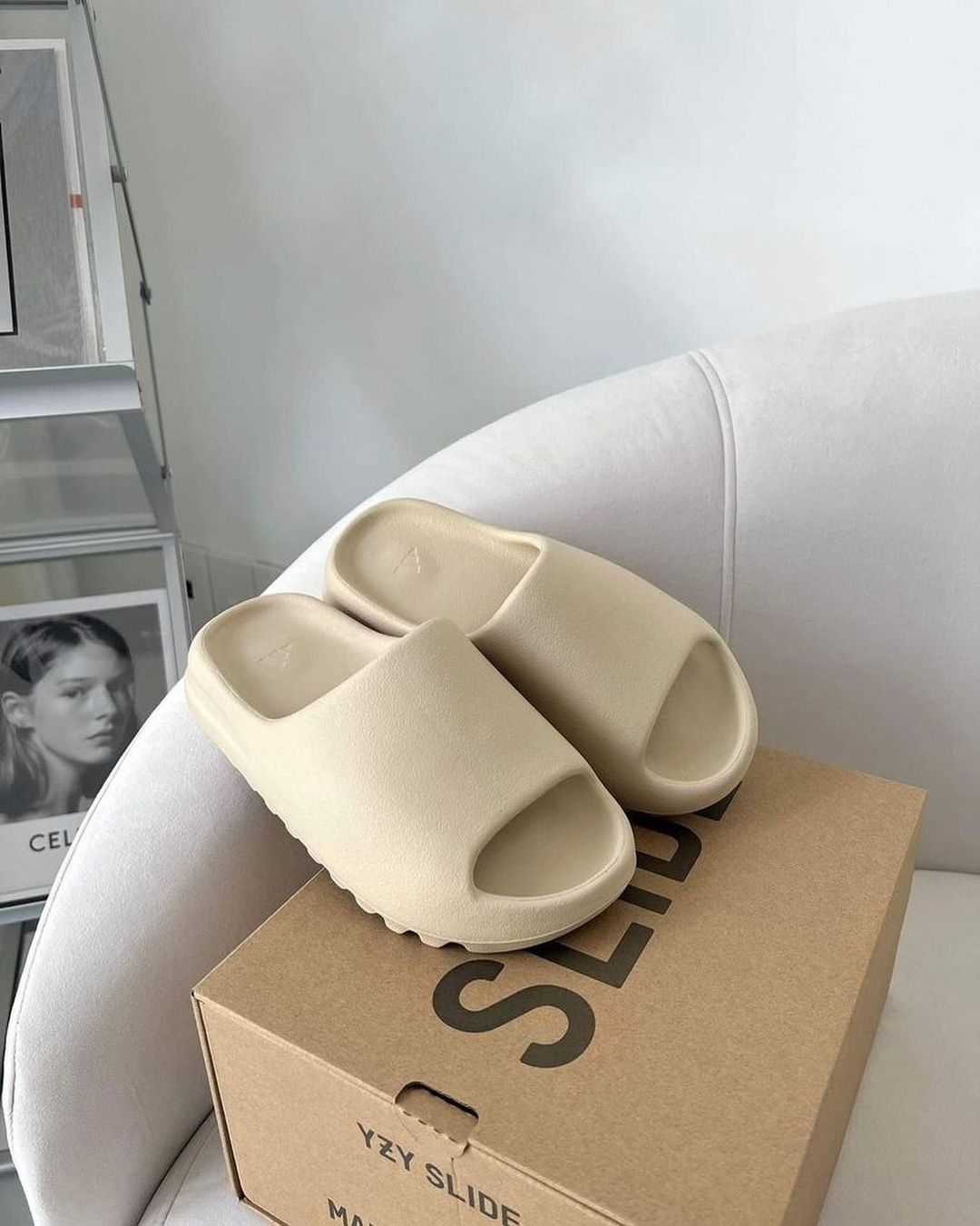 Men yeezy fashion slides bone US10