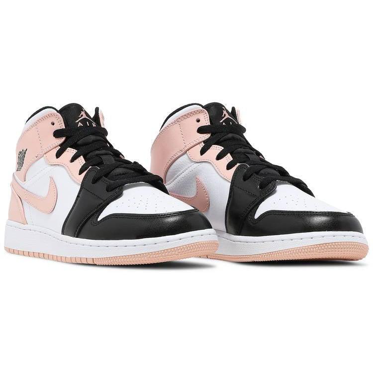Nike Air Jordan 1 Mid Crimson Tint Toe GS Women s 100 Authentic The Vault