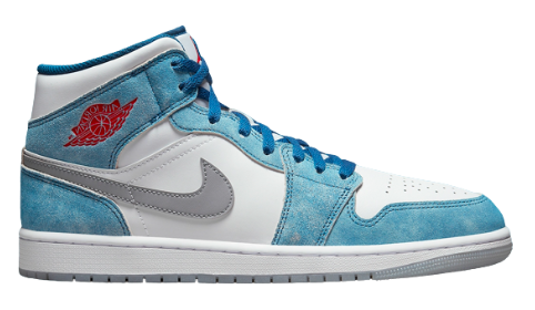 Air Jordan 1 Mid ‘Hyper Royal’ 11Women or 9.5Men Nike Air Jordan 1 Mid White Blue Red Men main image 2