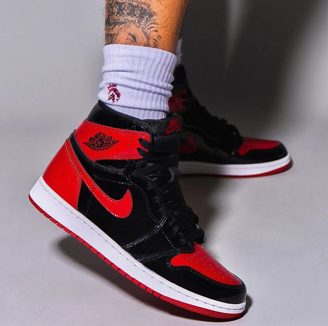 Nike Air Jordan 1 Retro High OG Patent Bred Men's | Afterpay Nike Air Jordan 1 Retro High OG Patent Bred Men's | Afterpay